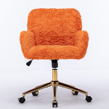 Load image into Gallery viewer, Office Chair, Artificial Rabbit Hair Home Office Chair With Metal Base, Adjustable Desk Chair Swivel Office Chair, Vanity Chair