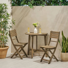 Load image into Gallery viewer, Outdoor 3 Piece Half Round Folding Bistro Set