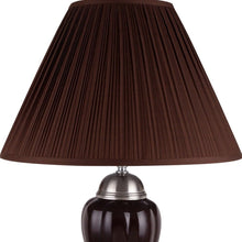 Load image into Gallery viewer, Ceramic Urn Bedside Table Lamp With Brown Empire Shade - Silver