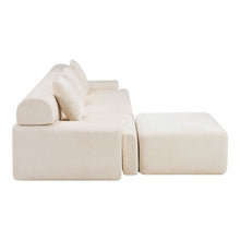 Load image into Gallery viewer, Chenille Modular Sofa Chaise With Ottoman Toss Pillows (725195) - Beige