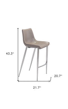 Load image into Gallery viewer, 30" Steel Low Back Bar Height Bar Chairs (Set of 2) - Gray And Silver