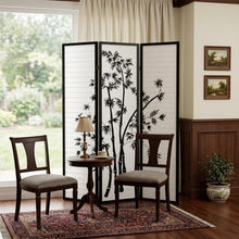 Load image into Gallery viewer, Folding Three Panel Screen Room Divider (469143) - Black / White