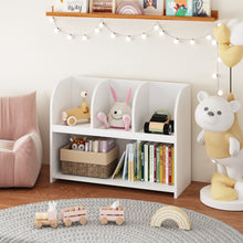 Load image into Gallery viewer, Bookcase With 4 Compartments, Storage Shelf For Toys And Books - White