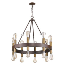 Load image into Gallery viewer, Candle Style Multi Light Metal Dimmable Chandelier - Brown / Black