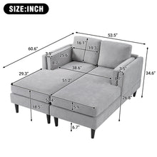 Load image into Gallery viewer, Chaise Lounge Sofa Bed With Dual Layer Armrests For Living Room