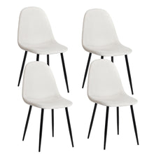 Load image into Gallery viewer, Fabric Metal Dining Side Chairs (Set of 4) - Beige / Black