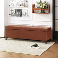 Load image into Gallery viewer, Wendover - Elegant Velvet Tufted Storage Bench With Lift-Up Top And Birch Wood Legs