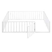 Load image into Gallery viewer, Metal Floor Bed Frame With Fence And Door