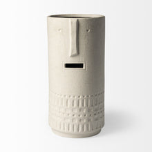 Load image into Gallery viewer, Abstract Cylinder Table Vase (397503) - White