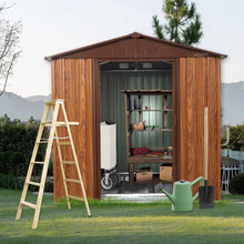Load image into Gallery viewer, Outdoor Metal Storage Shed With Floor Base