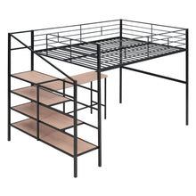Load image into Gallery viewer, Loft Bed With Desk And Lateral Storage Ladder