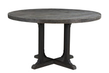 Load image into Gallery viewer, 54" Rounded Solid Wood Pedestal Base Dining Table - Black