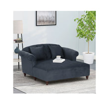 Load image into Gallery viewer, Upholstered Chaise Lounge With Scroll Arms, Turned Legs And 2 Pillows - Charcoal