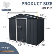 Load image into Gallery viewer, Outdoor Metal Storage Shed With Sliding Door And Foundation For Backyard, Patio, Lawn