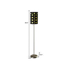 Load image into Gallery viewer, Steel Novelty Floor Lamp With And Green Drum Shade - Silver / Black