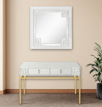 Load image into Gallery viewer, Solid Wood Mirrored Console Table And Drawers (Set of 2) - White And Gold