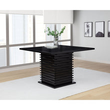 Load image into Gallery viewer, Giannis - Pedestal Counter Height Dining Table With Geometric Wave Base - Black