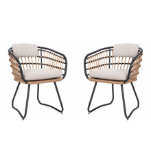 Load image into Gallery viewer, Patio All Weather Armchairs With Cushions (Set of 2) - Beige