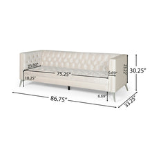 Load image into Gallery viewer, Contemporary 3 Seater Sofa With Button Tufting