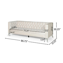 Load image into Gallery viewer, Contemporary 3 Seater Sofa With Button Tufting