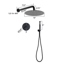 Load image into Gallery viewer, Elegant 10" Round Rain Shower Head And Handheld Set With Adjustable Tilt And Dual Modes