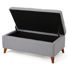 Load image into Gallery viewer, Kinetics - Upholstered Storage Ottoman With Lift-Top And Button Tufted Seat - Light Gray