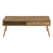 Load image into Gallery viewer, Solid Wood Coffee Table With Drawer And Shelf - Natural And Brown