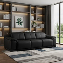 Load image into Gallery viewer, 108" Leather Reclining USB Sofa - Black