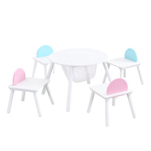 Load image into Gallery viewer, Children's Panel Table With 4 Chairs - White