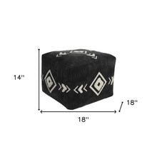Load image into Gallery viewer, Cotton Ottoman Square - Black