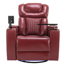 Load image into Gallery viewer, 270 Degree Swivel Power Recliner With Tray Table, Phone Holder, Cup Holder, USB Port
