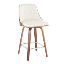 Load image into Gallery viewer, Gianna - Mid Century Modern Fixed Height Counter Stool With Swivel With Square Footrest (Set of 2)