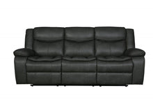 Load image into Gallery viewer, Italian Leather Sofa - Gray / Black