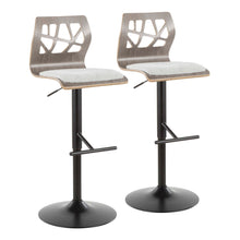 Load image into Gallery viewer, Folia - Mid Century Modern Adjustable Barstool With Swivel & Rounded T Footrest (Set of 2)