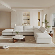 Load image into Gallery viewer, 2 Piece Living Room Set Blend Modular Sofa With Ottoman Storage - White