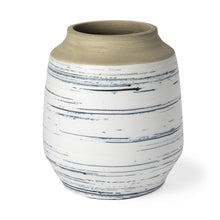Load image into Gallery viewer, Abstract Cylinder Table Vase - Blue / Sand / White