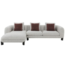 Load image into Gallery viewer, Mardi - Sectional Sofa With 6 Pillows - Maroon & Beige Tweed