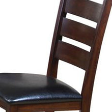 Load image into Gallery viewer, Upholstered Faux Leather Ladder Back Dining Side Chairs (Set of 2) - Espresso