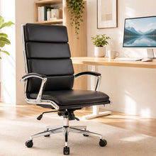 Load image into Gallery viewer, Office Chair, Breathable Mid Back Swivel Computer Chair With Foldable Armrest - Black