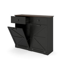 Load image into Gallery viewer, Double Tilt Out Trash Cabinet With Hideaway Drawer And Barn Door Style