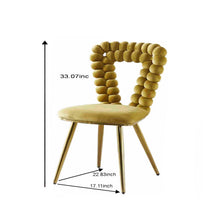 Load image into Gallery viewer, Modern Chair With Iron Tube Legs, Soft Cushions And Comfortable Backrest, Suitable For Dining Room, Living Room, Cafe, Hairball Back