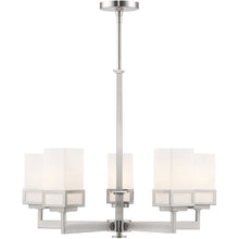 Load image into Gallery viewer, 28" Five-Light Dimmable Chandelier With Shades - Nickel