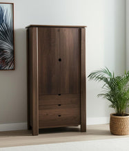 Load image into Gallery viewer, 40" Solid Wood Curio Cabinet With Two Doors And Three Drawers - Dark Brown
