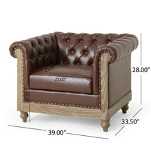 Load image into Gallery viewer, Luminex - Tufted Upholstered Club Chair With Nailhead Accents And Scrolled Tuxedo Arms