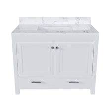 Load image into Gallery viewer, 43" Bathroom Vanity With Artificial Marble Carrara Top Set, Multi Functional Bathroom Cabinet With Doors And Drawer - White