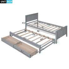 Load image into Gallery viewer, Platform Bed With Trundle And Drawers