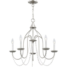 Load image into Gallery viewer, 23'' Five Light Dimmable Chandelier With Shades - Nickel