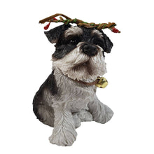Load image into Gallery viewer, Poly Dog Christmas Figurine - Black / White / Gold