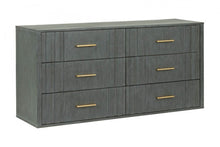 Load image into Gallery viewer, Solid Wood Six Drawer Dresser - Dark Gray