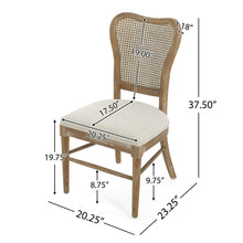 Load image into Gallery viewer, Classic Retro Dining Chair (Set of 2) With Rattan Backrest - Dark Brown / Beige